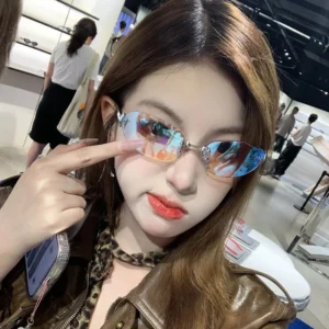 Yuli Y2K Millennial Girl Star Full Frame UV400 Sunglasses Retro Oval